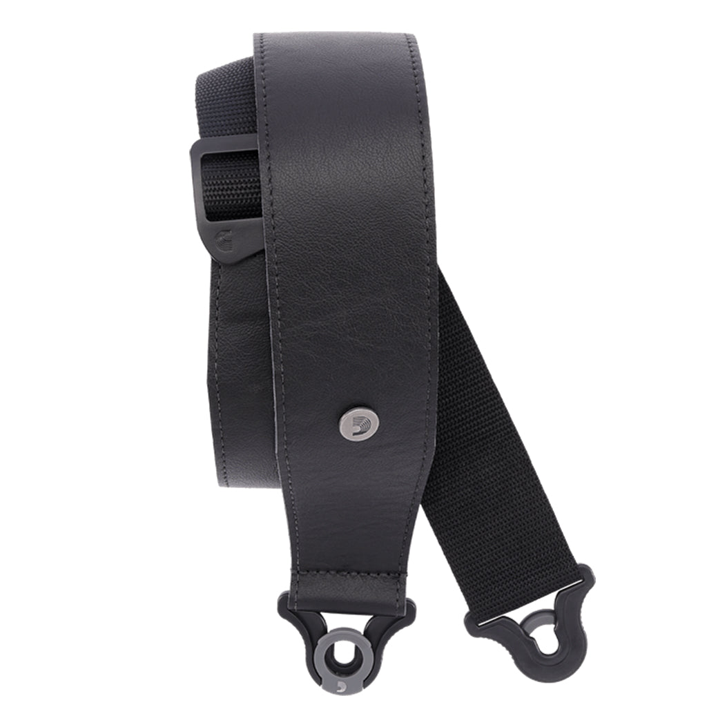 D'Addario  Comfort Leather Auto Lock Strap 2.5" - Black