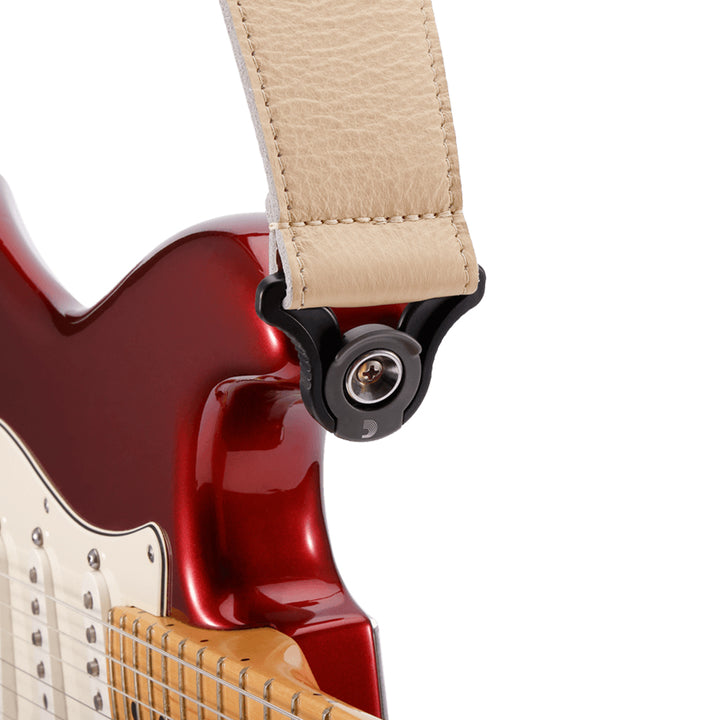 D'Addario Comfort Leather Auto Lock Strap 2.5" - Tan-Brown