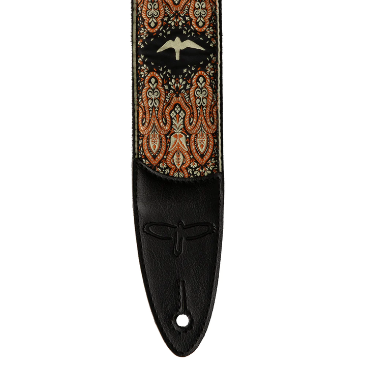 PRS 2" Guitar Strap, Custom Jacquard Birds Fleur - Peach