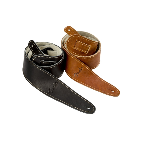 Fender Ball Glove Leather Strap - Black - Available at Lark Guitars