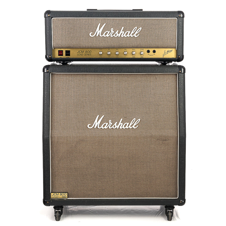 Marshall 1986 JCM 800 MKII Master Model 50 Watt Lead Series 2204 and 4x12 1960A Cabinet.