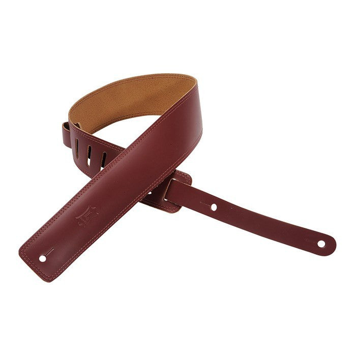 Levy’s DM1-BRG 2.5" Genuine Leather Guitar Strap - Burgundy - Available at Lark Guitars