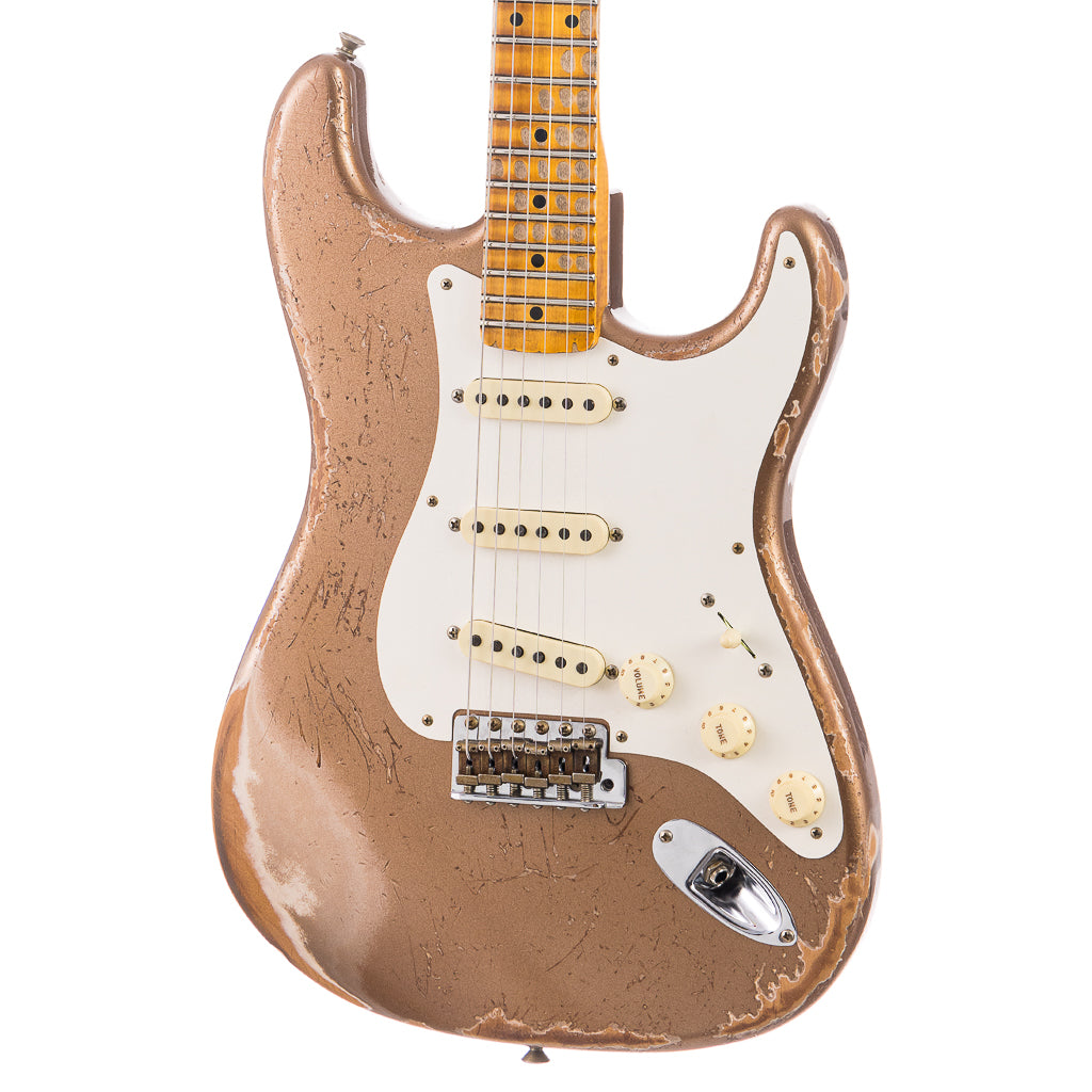 Fender Custom Shop 1957 Stratocaster Heavy Relic, Lark Guitars Custom Run - Fire Mist Gold (966)