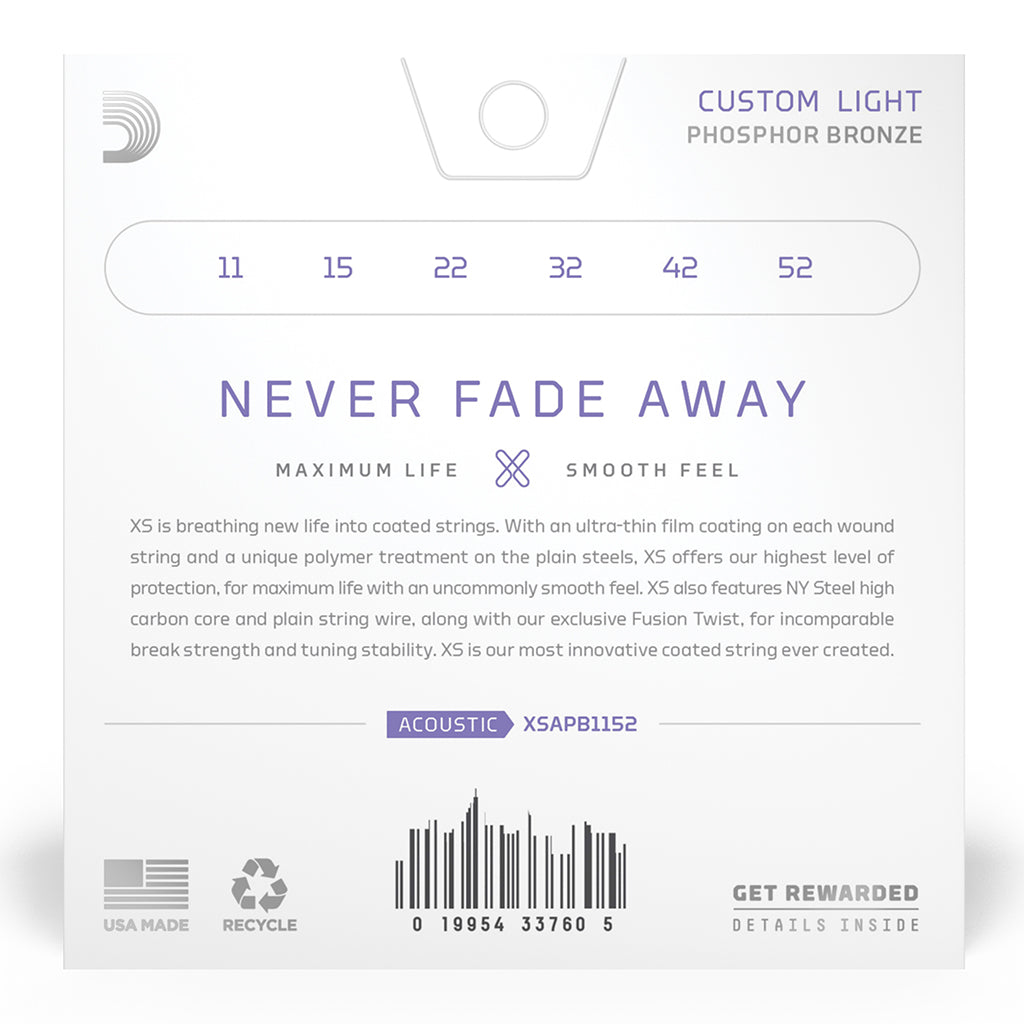 D'Addario XSAPB1152 Acoustic Phosphor Bronze - Light - 11-52