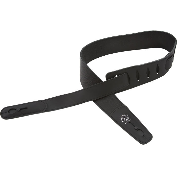 Lock-It Plush Leather Guitar Strap - Black
