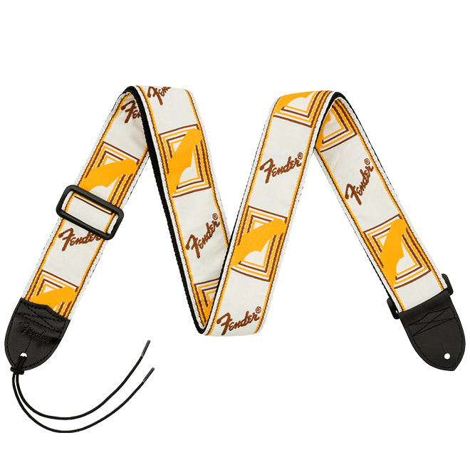 Fender 2" Monogrammed Strap - White/Brown/Yellow