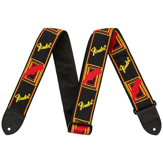 Fender 2" Monogrammed Strap - Black/Yellow/Red