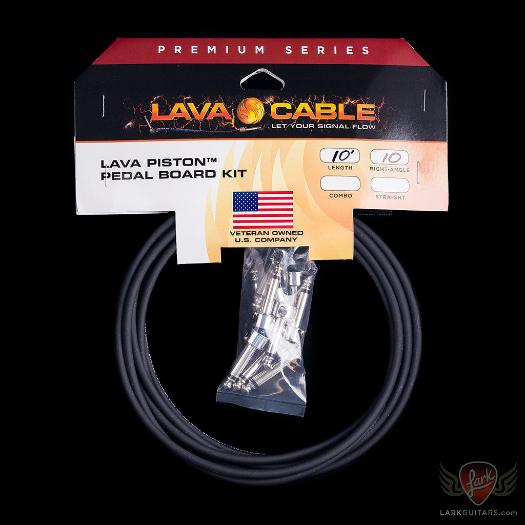 Lava Piston Mini ELC Solder-Free Kit: 10’ Cable u0026 10 Right Angle Plugs -  Black - LCPTKTR