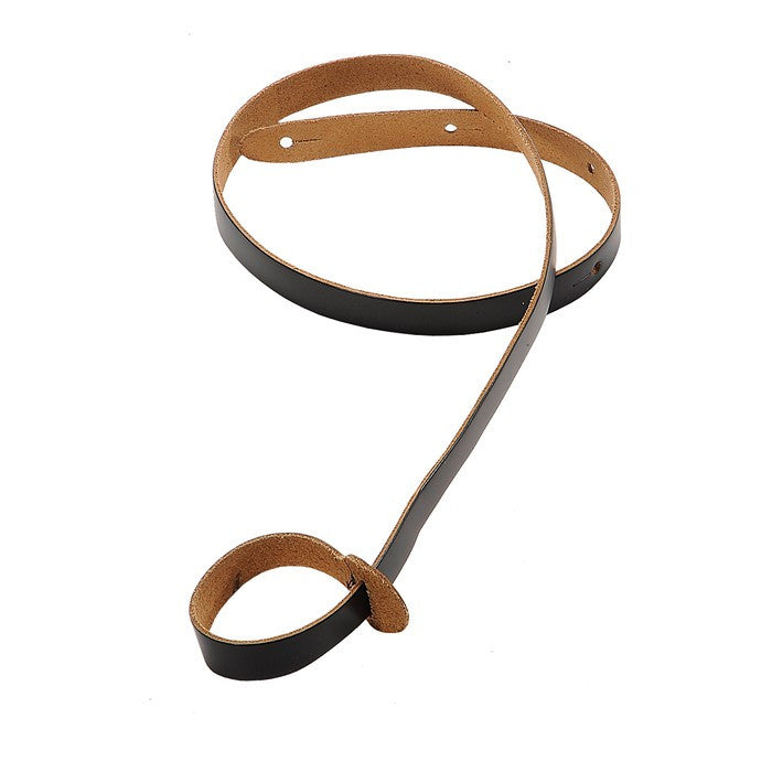 Levy’s M19-BLK 3/4" Genuine Leather Mandolin Strap - Black - Available at Lark Guitars