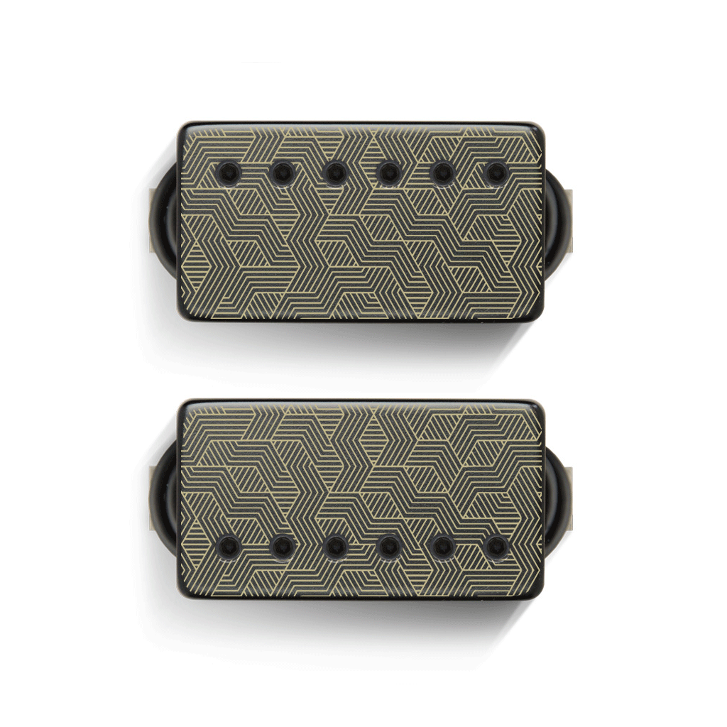 Bare Knuckle Polymath Humbucker Set - Nolly Etch - Black Bolt