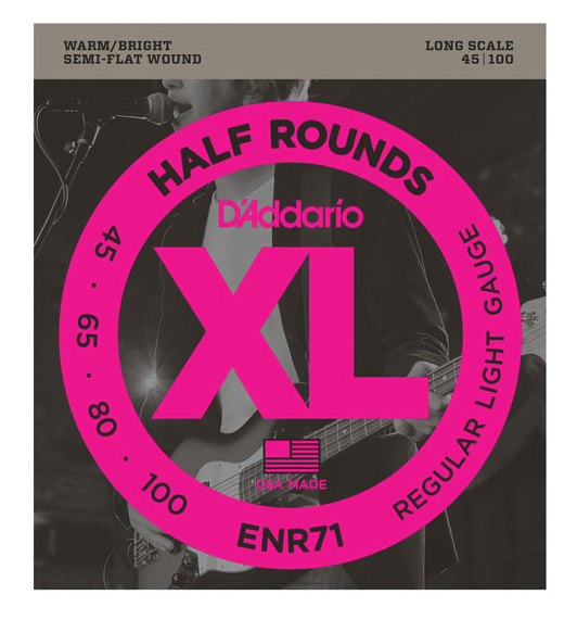 D'Addario ENR71 Half Rounds Regular Light Bass Strings 45-100 - Available at Lark Guitars