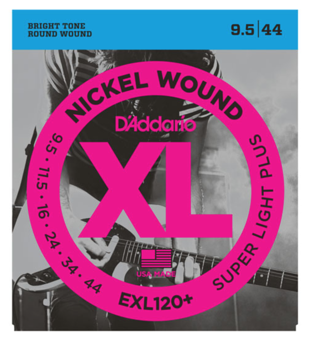 D Addario EXL120 Nickel Wound Super Light Plus Electric Strings 9.5 44