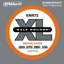 D'Addario ENR72 Half Rounds Medium Bass Strings 50-105 - Available at Lark Guitars