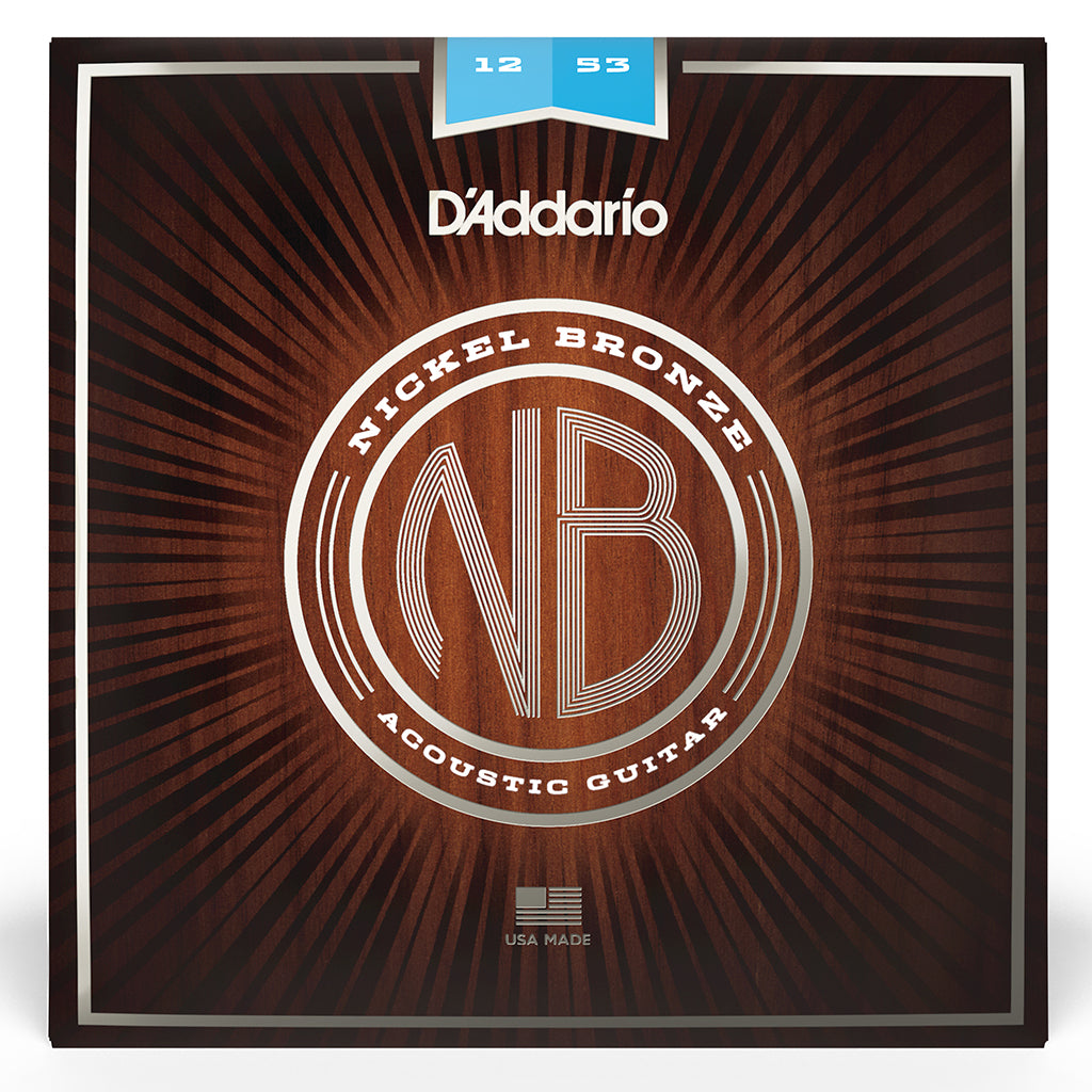 D'Addario NB1253 Nickel Bronze Acoustic Guitar Strings - Regular Light 12-53