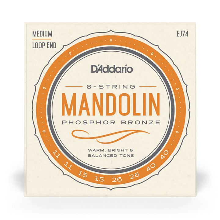 D'Addario EJ74 Phosphor Bronze Medium Mandolin Strings 11-40