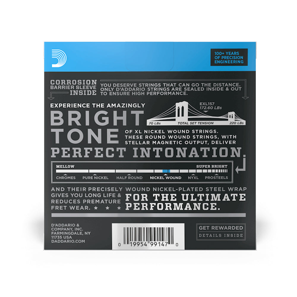 D'Addario EXL157 Nickel Wound Electric Strings - .014-.068 Medium Baritone