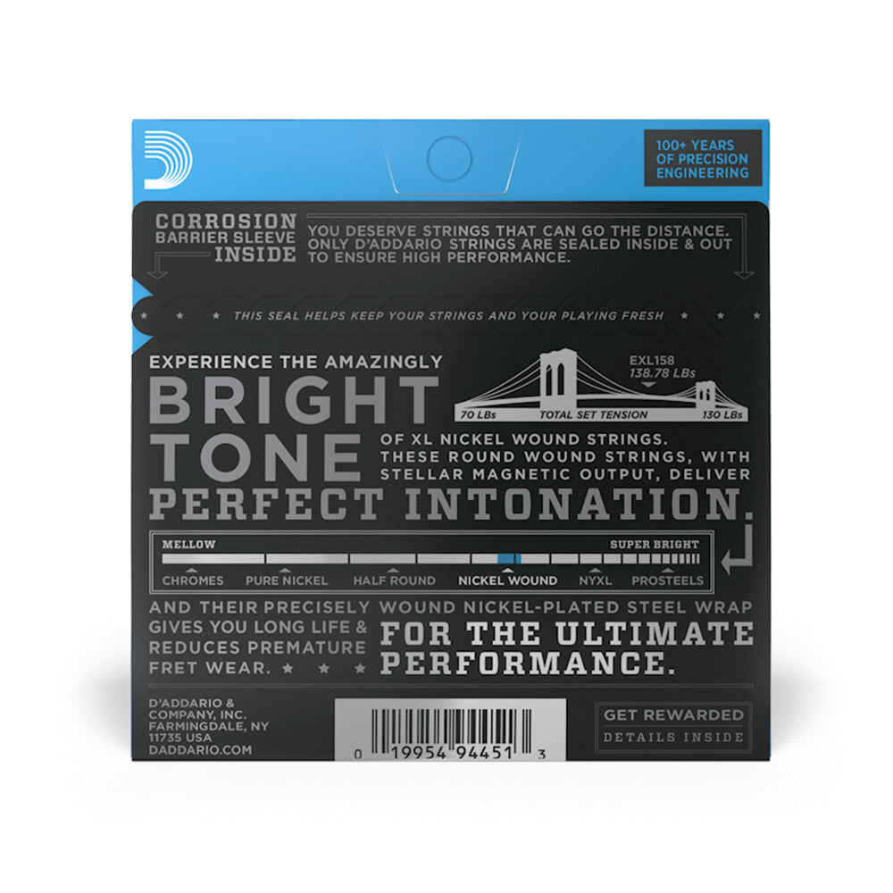 D'Addario EXL158 Nickel Wound Electric Strings - .013-.062 Light Baritone