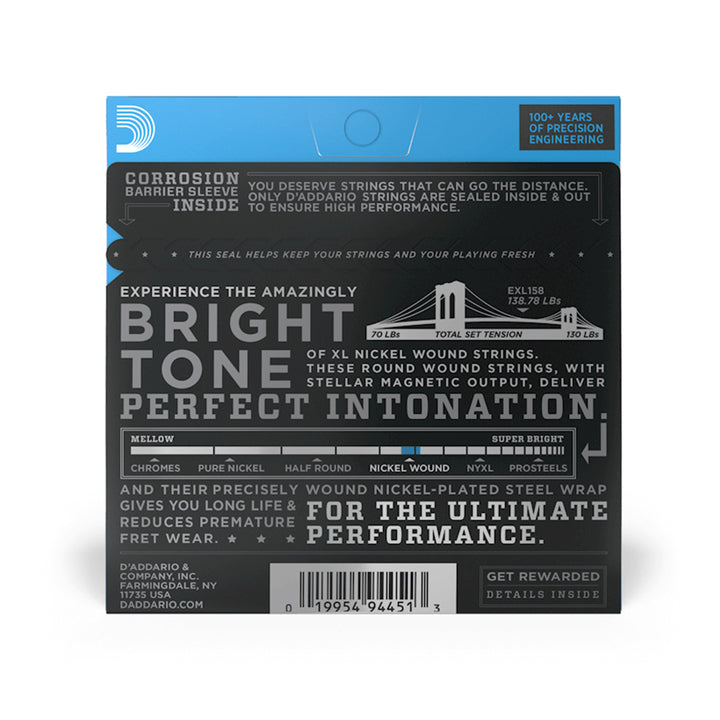 D'Addario EXL158 Nickel Wound Electric Strings - .013-.062 Light Baritone