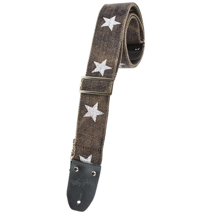 Henry Heller 2" Designer Cotton Strap - Distressed Black w/Stars