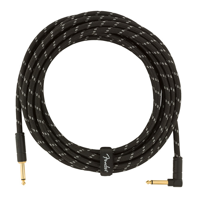 Fender Deluxe Series Instrument Cable 18.6' - Straight/Angle - Black Tweed