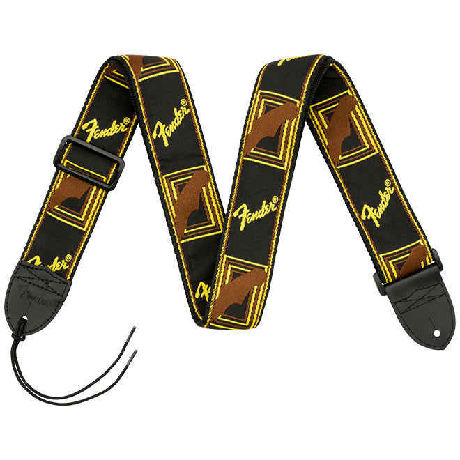 Fender 2" Monogrammed Strap - Black/Yellow/Brown