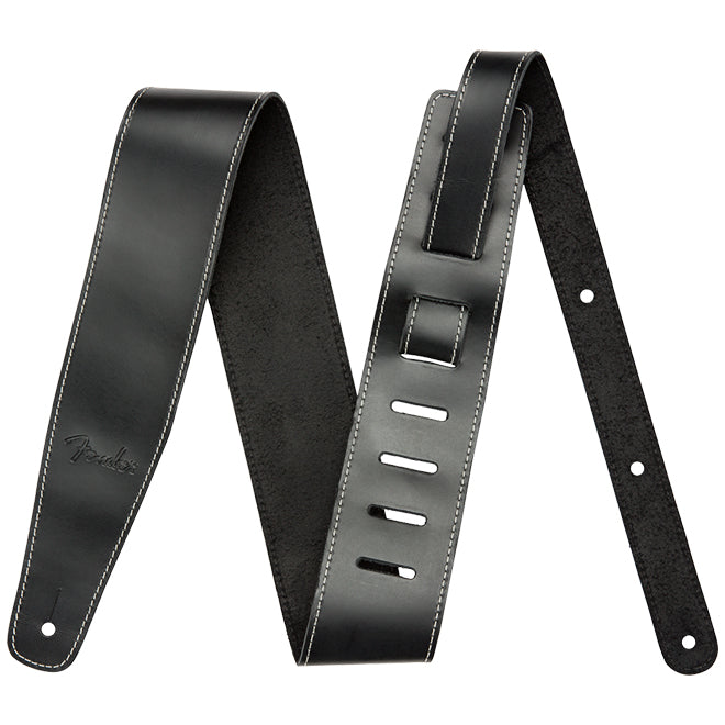 Fender 2.5” Broken-In Leather Strap - Black