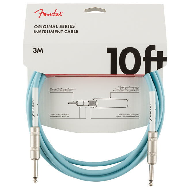 Fender Original Series Instrument Cable 10' - Daphne Blue