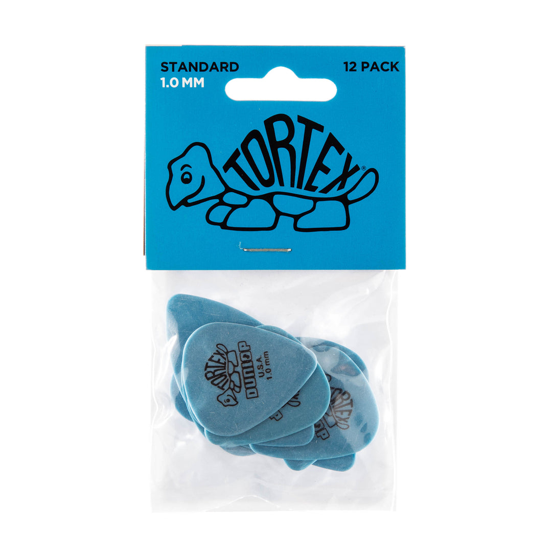 Dunlop 418P1.0 Tortex Standard 1.0mm Blue Picks - 12-Pack