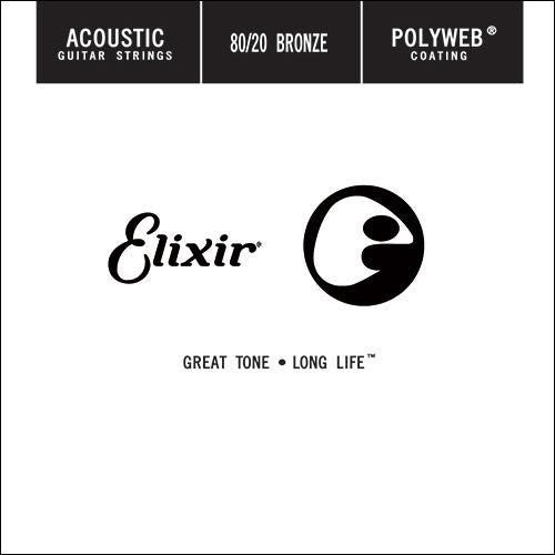 Elixir 13135 80/20 Bronze POLYWEB Single String 4-Pack - .035