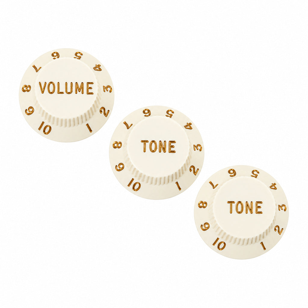 Fender Stratocaster Replacement Knobs - Parchment (3-piece Set)