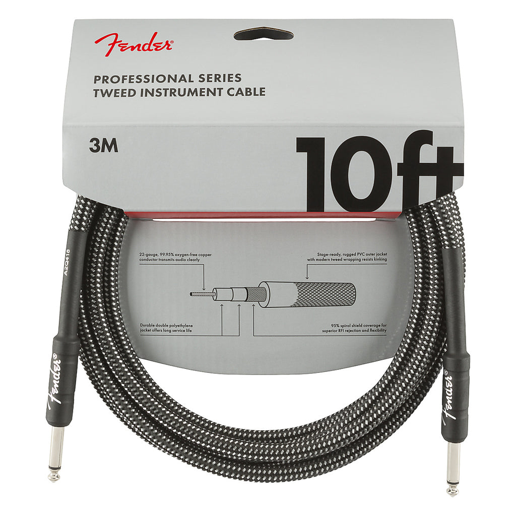 Fender Professional Series Instrument Cables - Gray Tweed 10'