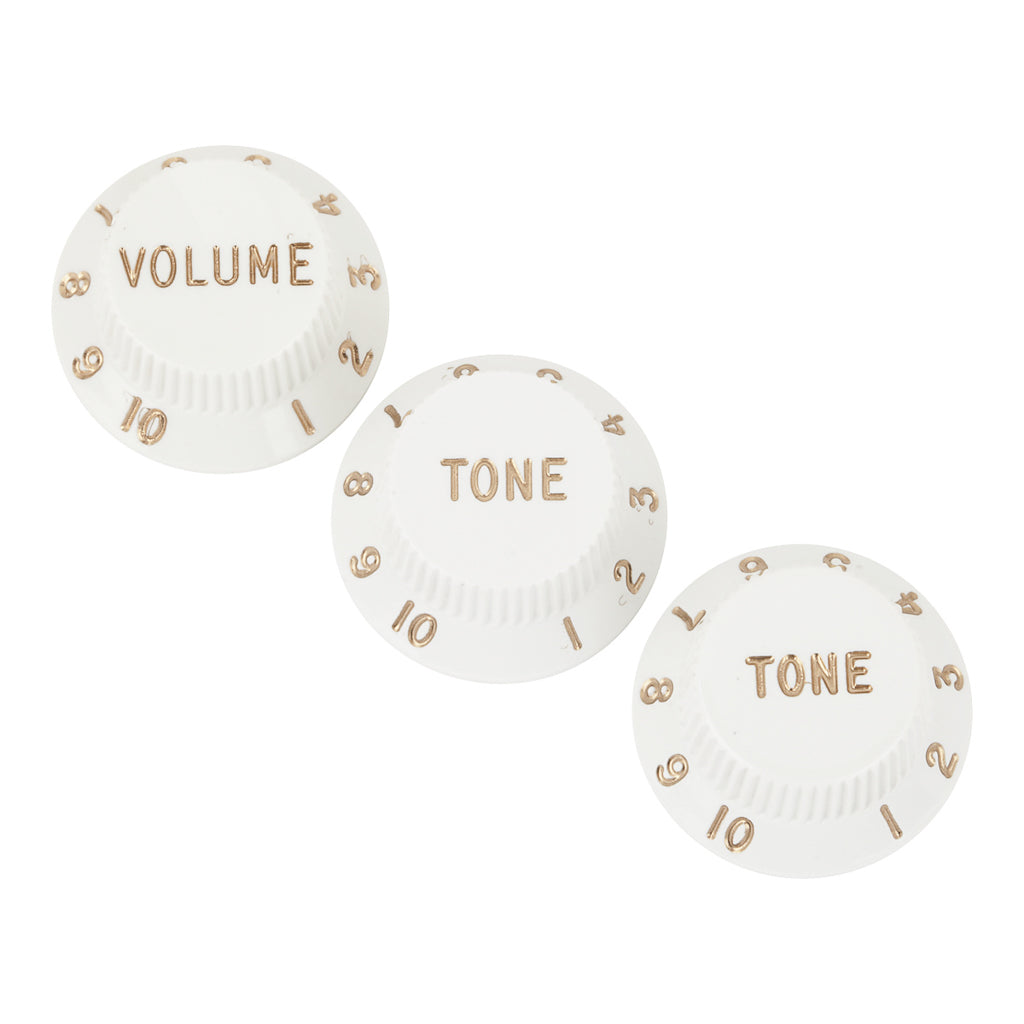Fender Stratocaster Replacement Knobs - White (3-piece Set)
