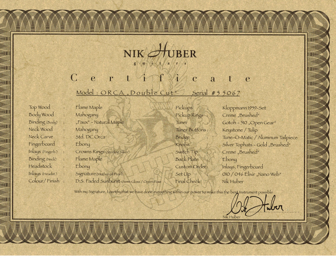Nik Huber Orca Double Cut - Faded Sunburst (067)