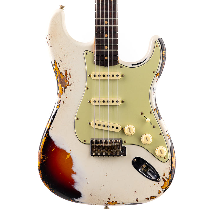 Fender Custom Shop 1960 Stratocaster Heavy Relic - Aged Olympic White over 3-Color Sunburst (933)