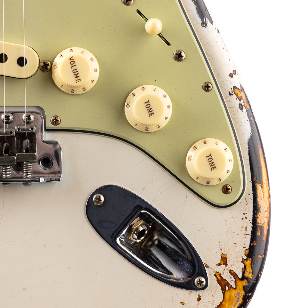 Fender Custom Shop 1960 Stratocaster Heavy Relic - Aged Olympic White over 3-Color Sunburst (933)