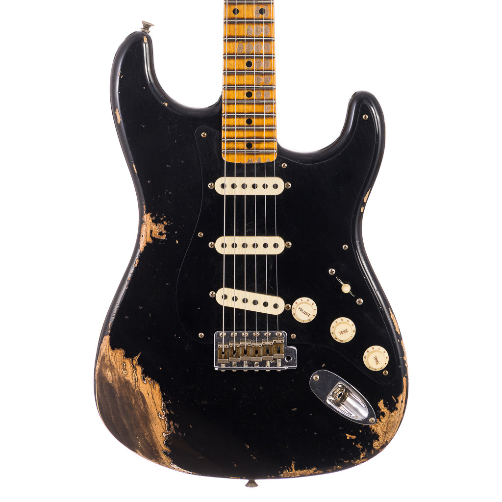 Fender Custom Shop 1957 Stratocaster Heavy Relic, Lark Guitars Custom Run -  Black (985)