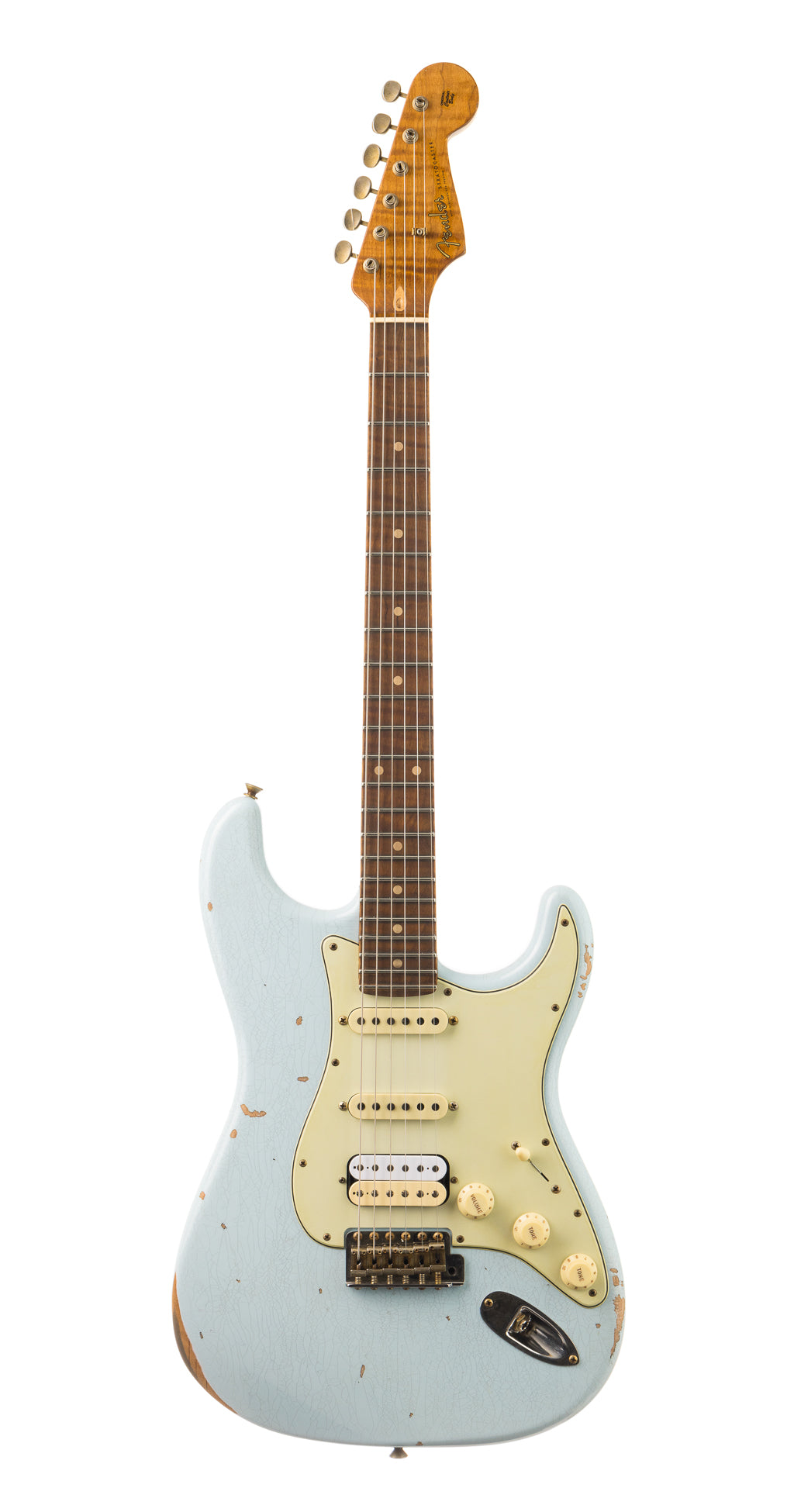 Fender Custom Shop 1962 Stratocaster Relic - Golden Zebra - Faded Sonic Blue (719)