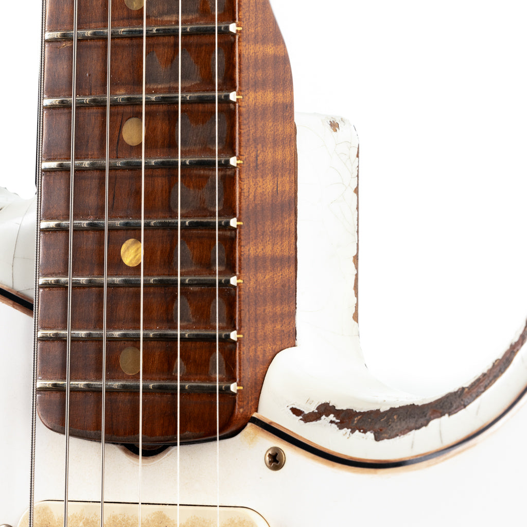 Fender Custom Shop Masterbuilt Greg Fessler 1969 Racing Stripe Stratocaster Relic - Olympic White with Red Competition Stripes (806)