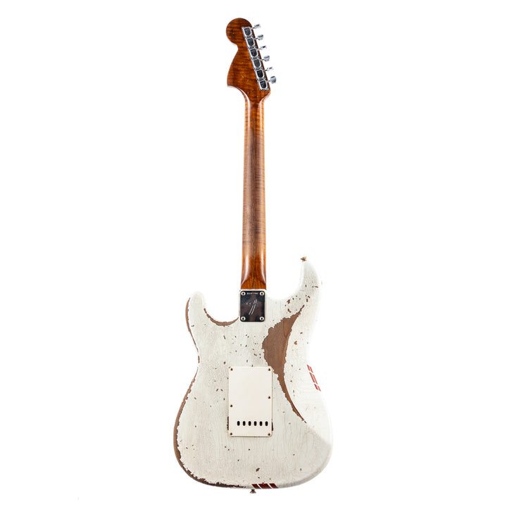 Fender Custom Shop Masterbuilt Greg Fessler 1969 Racing Stripe Stratocaster Relic - Olympic White with Red Competition Stripes (806)
