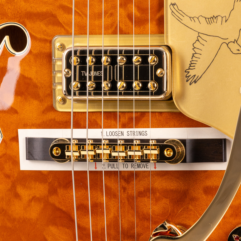 Gretsch Limited Edition Falcon Center Block Jr. with Bigsby Quilted Maple - Roundup Orange (740)