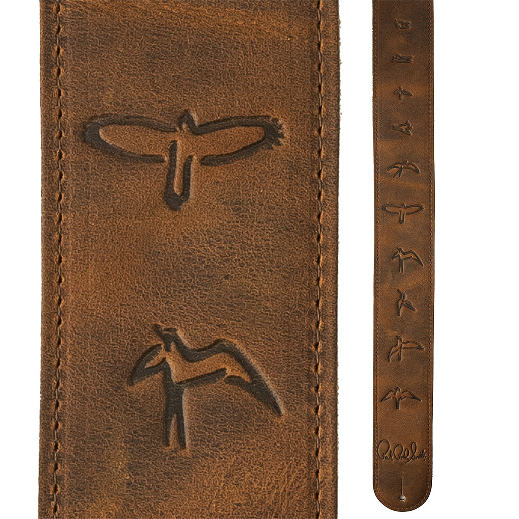 PRS Leather Birds Strap - Distressed Brown