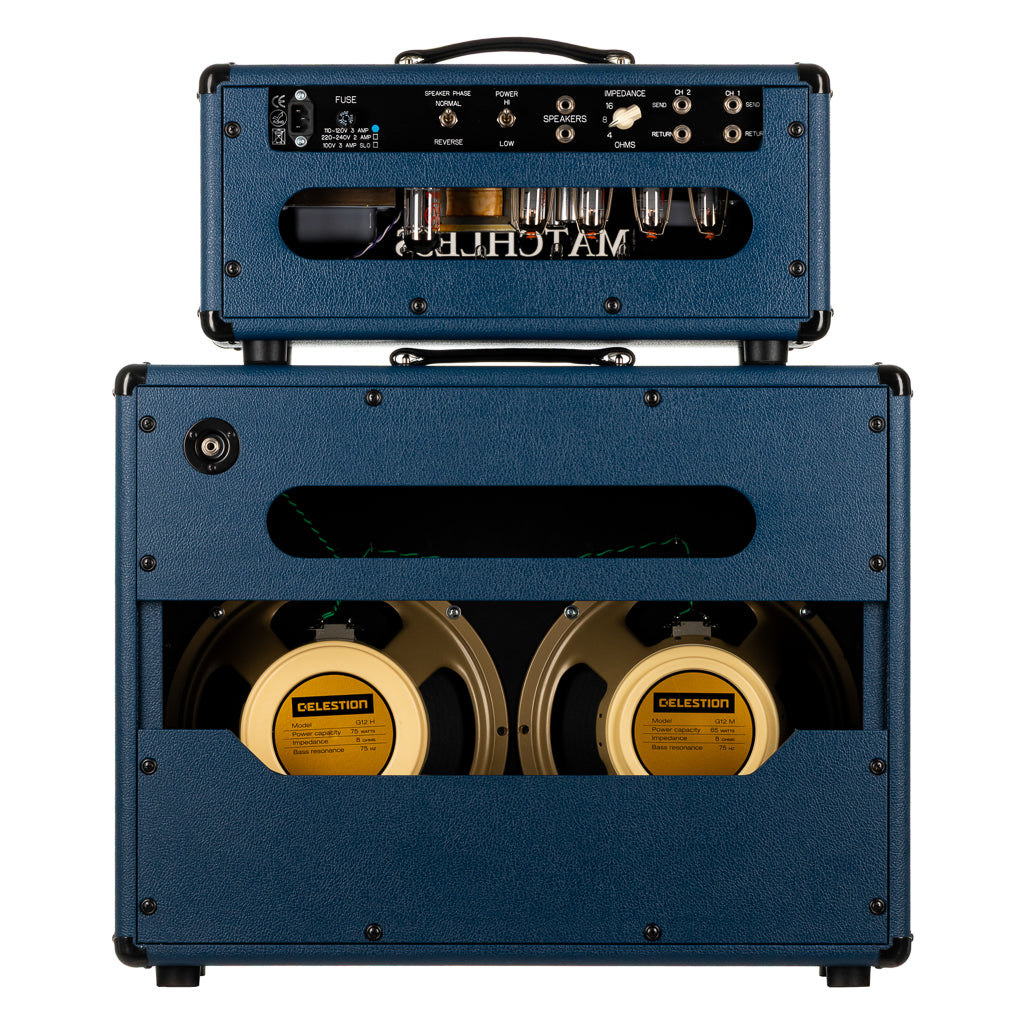 Matchless HC-30 Head & ESD 2x12 Cabinet - Navy Blue w/Gold Grille