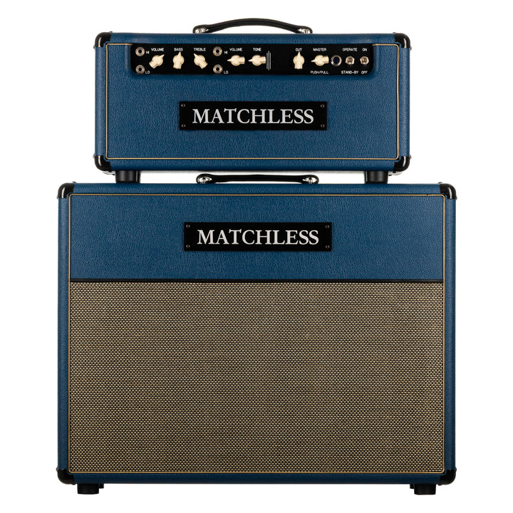 Matchless HC-30 Head & ESD 2x12 Cabinet - Navy Blue w/Gold Grille