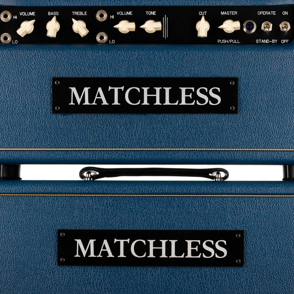 Matchless HC-30 Head & ESD 2x12 Cabinet - Navy Blue w/Gold Grille