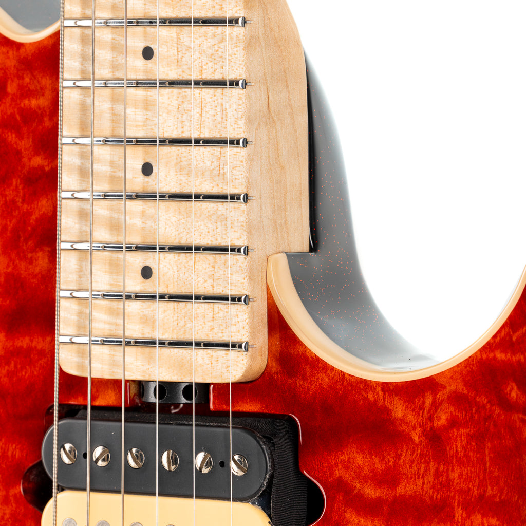 Ernie Ball Music Man 30th Anniversary Axis Electric Guitar - Translucent Red Quilt