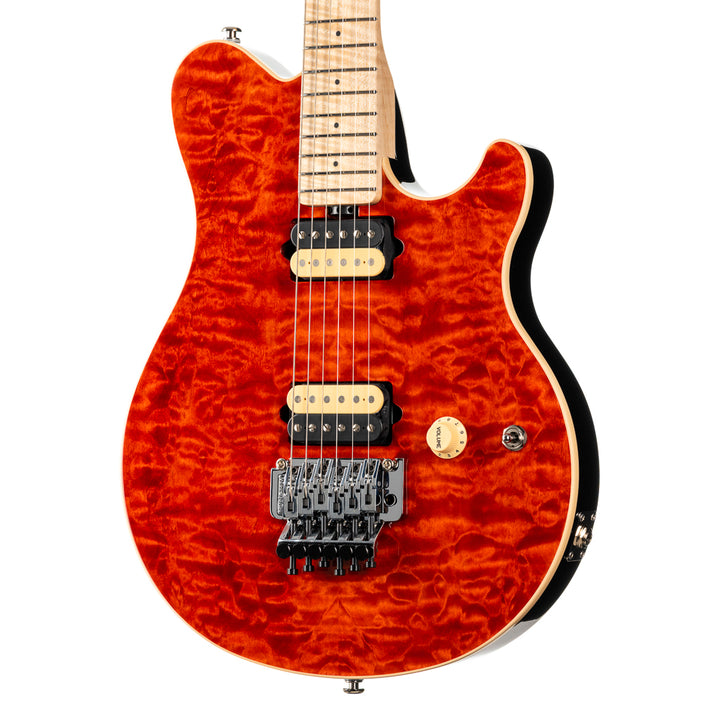 Ernie Ball Music Man 30th Anniversary Axis Electric Guitar - Translucent Red Quilt