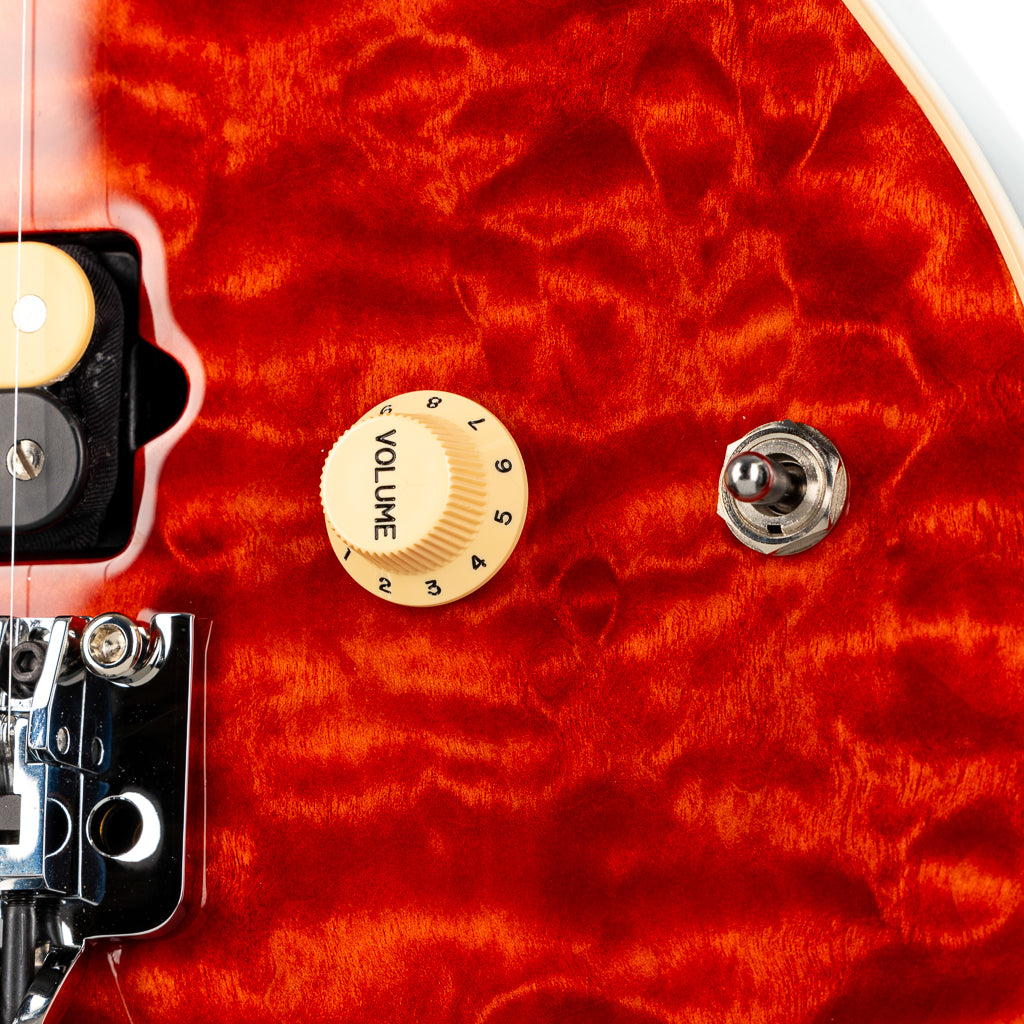 Ernie Ball Music Man 30th Anniversary Axis Electric Guitar - Translucent Red Quilt