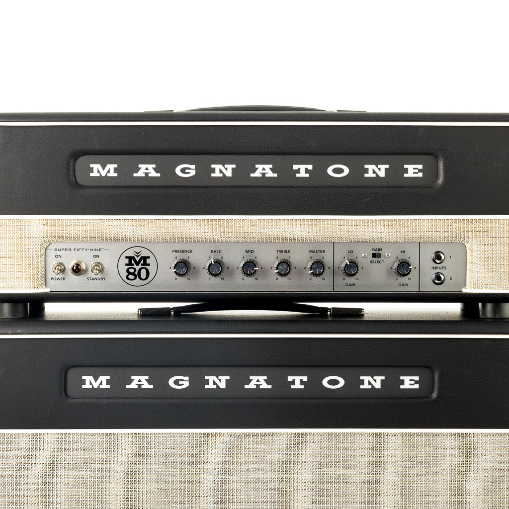 Magnatone Super Fifty-Nine M-80 Head and Master 2x12 Lighted Cabinet - Black