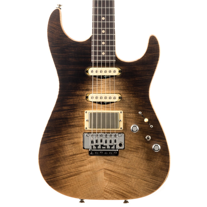 Tom Anderson Drop Top Flame on Limba - Mocha Surf with Binding