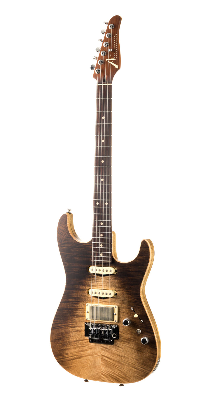 Tom Anderson Drop Top Flame on Limba - Mocha Surf with Binding